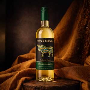 Capa y Espada - Vino Blanco Seco Airen Macabeo 11% ABV Vino Blanco Español Fresco 750ml - Product Image 2