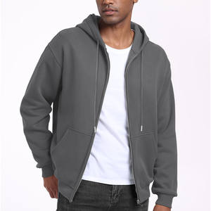 Solid Color <b>Men's</b> cotton blended <b>Thermal</b> Zip-up <b>Hoodie</b> With Long Drawstrings <b>mens</b> athletic hoodies - Product Image 5