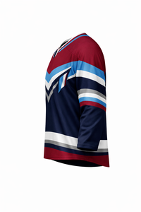 Camiseta de Hockey sobre Hielo para Hombre de los Colorado Avalanche, Manga Tres Cuartos, Cuello en V, Sublimada, Absorbe la Humedad - Product Image 2