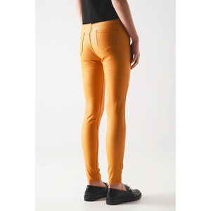 Pantalones Casuales Transpirables con Revestimiento Naranja para Mujer, Cintura Elástica, Talla XL, Ajuste Super Skinny, Cinco Bolsillos, Cierre de Cremallera, Mezcla de Viscosa - Product Image 2