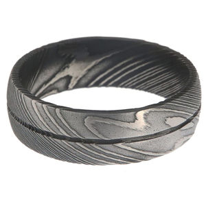 Anillo de Hombre de Acero de Damasco Hecho a Mano, Banda de Acero Soldada con Patrón Duradero, Joyería de Moda para Bodas, OEM ODM Disponible - Product Image 2