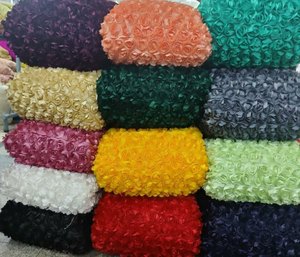 Tissu de dentelle de ruban de fleur 3D élégant conçu pour les vêtements de mode robes de mariée artisanat costumes et utilisation de décor d'événement spécial - Product Image 6
