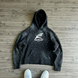 Sudadera con capucha térmica de invierno para hombre, de punto liso, con cremallera completa, 100% algodón grueso, estilo básico, mezcla de algodón. - Product Image 1