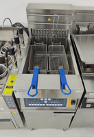 Friteuse électrique verticale à cuve unique et double panier Campbon ZH-18A-1T 28L 18KW à commande numérique avec chariot de filtration d'huile mobile