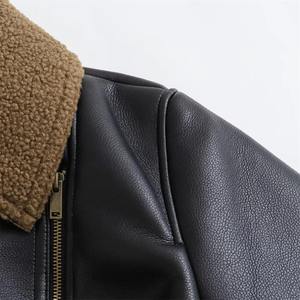 Nouvelles vestes en cuir véritable avec col en fourrure d'hiver, vestes pour femmes de qualité supérieure 100% fourrure, mode hip-hop, veste en cuir véritable - Product Image 3