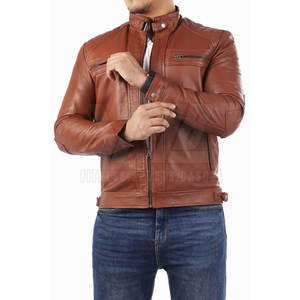 แจ็คเก็ตหนังผู้ชายกันลมสไตล์ล่าสุด ขายส่ง แจ็คเก็ตหนังผู้ชายกันน้ำขายดี - Product Image 3