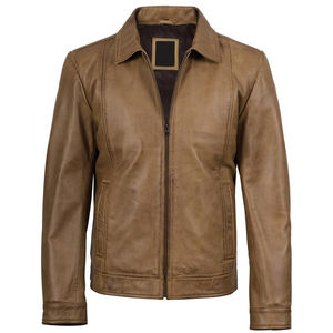 Chaqueta de Cuero de Oveja de Color Personalizado para Hombre, Cómoda, Transpirable, Impermeable, Diseño de Cuello Alto para Invierno, para Uso Casual - Product Image 3