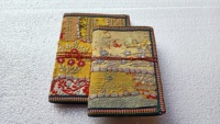 Revues de sari recouvertes de tissu brodé sur mesure Tissus de sari recyclés Tailles 5X7 6X8 pouces Couverture de papier à reliure en spirale