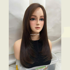 Peluca de lujo, pelucas de cabello humano vietnamita para mujeres, parte superior de encaje atada a mano, aspecto Natural, grado de salón profesional, Exportación de fábrica - Product Image 1