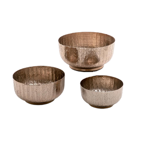 Juego de calidad superior de 3 cuencos redondos para aperitivos de diferentes tamaños, cuenco para servir dátiles de metal personalizado para fiestas de boda - Product Image 4