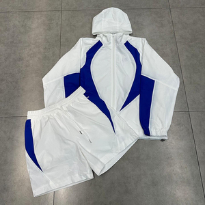 Chaqueta personalizada de 2 piezas, chándal de concha, chándal para hombre con capucha y cremallera, conjuntos cortos cortavientos - Product Image 3