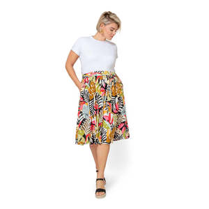 Gonna a Fascia Mindy da Donna Leota, Comoda con Vita Elastica, Nera Taglia 3X, in Chiffon e Spandex con Decorazioni in Paillettes e Ricami - Product Image 1