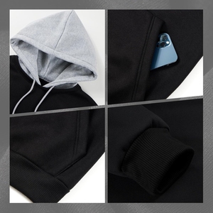 Conjunto Deportivo de Sudadera y Pantalones Deportivos Unisex para Invierno, Sudadera con Capucha y Pantalones Deportivos de Felpa de Algodón Sólido para Hombre - Product Image 6