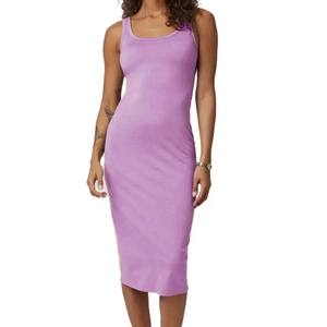 Robe midi confortable à encolure dégagée pour femmes avec soutien-gorge intérieur en tissu doux pour un usage quotidien - Product Image 6