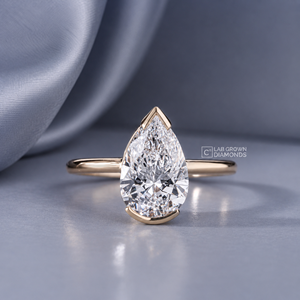 Pear Cut Moissanite <b>Solitaire</b> <b>Ring</b> S925 Sterling <b>Silver</b> Yellow Gold Plated OEM Custom Manufacturer Jewelry | Wholesale - Product Image 1