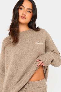 Ensemble de survêtement 2 pièces pour femme, en tricot uni brodé, à capuche, à manches longues, surdimensionné, pour l'hiver - Product Image 2