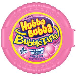 HUBBA BU,BBA STRAWBERRY, ORIGINAL, FANCY FRUIT MEGA LONG TAPE CHEWING GUM <b>ROLLS</b> - Product Image 4
