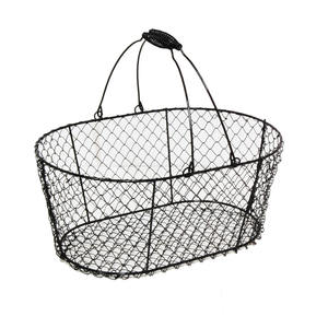 Cesta de compras de metal oxidado, cesta de supermercado con asa, cesta de alambre de hierro, estilo industrial chic, ideal para jardín - Product Image 2