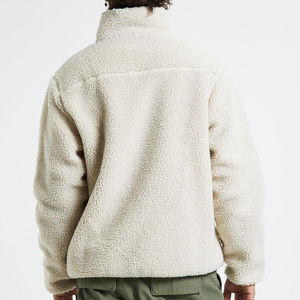 Veste en laine Sherpa vierge avec fermeture éclair en polaire Veste en polaire Sherpa en gros de conception personnalisée OEM Veste polaire Sherpa personnalisée pour hommes - Product Image 4