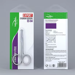 NGHIA Export ES-04 Ciseaux à poils de nez et cuticules en acier inoxydable de haute qualité Finition grise Ensemble de pédicure Outil de manucure essentiel - Product Image 1