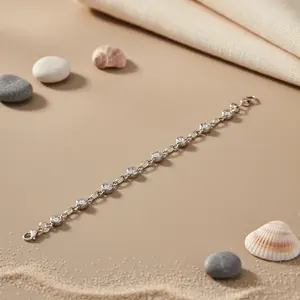 Women's Silver Cubic Zirconia <b>Crystal</b> Bracelet Elegant Party Jewelry Bangles - Product Image 1