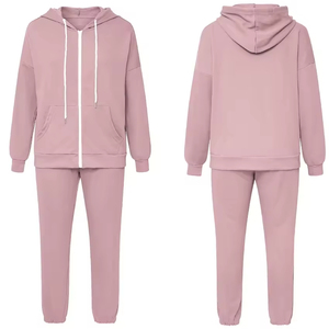 Entrenamiento personalizado Jogging Cómodo Cremallera Chándales Trajes Conjunto de dos piezas Chándales Algodón Unisex Chándal - Product Image 3