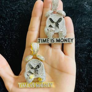 Colgante de joyería fina de Plata de Ley 925, tamaño personalizado VS Clarity Diamond, estilo Hip Hop chapado en oro helado para hombres - Product Image 5