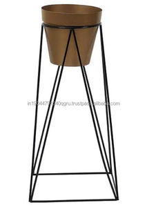 หรูหราทันสมัยสีดําทองออกแบบเรขาคณิตพื้นชาวไร่โลหะพร้อมขาตั้ง - Product Image 2