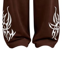 Pantalon de survêtement ample à imprimé tribal marron personnalisé, streetwear pour femmes, pantalon de jogging à jambes larges, pantalon décontracté surdimensionné, pantalon en molleton hip-hop - Product Image 4