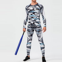 Ensemble de couches de base de compression pour la course à pied et le fitness ensemble de couches de base avec haut à manches longues et bas pleine longueur