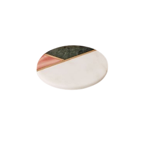 Modern Double Tone <b>Marble</b> <b>Coaster</b> Set Durable Round Stone with Brass Inlay for Wedding Tea <b>Coasters</b> Cup Pads & Mats - Product Image 2