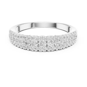 Anillo redondo geométrico de diseño hueco de circón con banda de diamante plateado a la moda, anillo de compromiso de aleación de lujo, joyería para mujer - Product Image 3