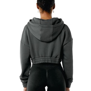 เสื้อฮู้ดเอวลอยสำหรับผู้หญิงทำจากวัสดุคุณภาพสูงระบายอากาศได้ดี - Product Image 4