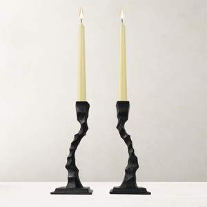 Porte-bougie décoratif moderne en fer, noir mat, or et argent, pour la décoration de la maison - Product Image 2