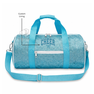 Sac de sport en PU brillant pour cheerleading, sac de week-end scintillant pour la danse et les sports, sac d'équipe personnalisé brodé, grande capacité - Product Image 1