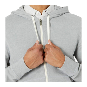Nouveau sweat à capuche zippé pour homme, logo personnalisé professionnel, lavage à l'acide, 100% coton, uni, écologique, surdimensionné, léger, best-seller - Product Image 5