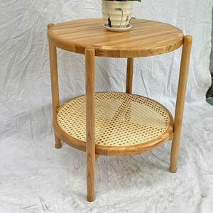 Modern Oak Wood Living Room <b>Side</b> <b>Table</b> with <b>Marble</b> Top STT030 - Product Image 3