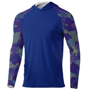 Pesca logotipo personalizado manga larga poliéster secado rápido al aire libre ligero pesca sudaderas UPF50 + con capucha al por mayor camisas de pesca - Product Image 4
