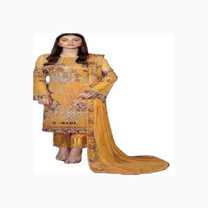 2024 สไตล์อินเดียและปากีสถานสุทธิงานเย็บปักถักร้อย Salwar Kameez ชุดผู้หญิงชุดสไตล์มุสลิมหนัก - Product Image 4