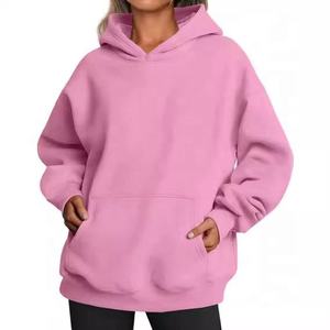 Nouveau sweat à capuche à manches longues pour femmes automne et hiver couleur unie - Product Image 1