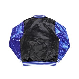 Zeta Phi Beta Sorority Sequin Jacket Noir Bleu 1920 Greek Life Apparel Broderie personnalisée ZPB Glitter Varsity Bomber Party Wear - Product Image 2
