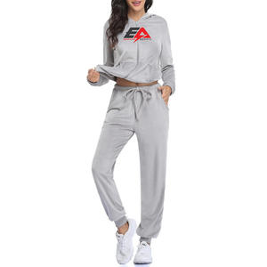 Conjunto de 2 piezas de ropa deportiva para mujer, sudadera y pantalones, chándales de temporada de primavera y otoño con estampado personalizado para mujer - Product Image 1