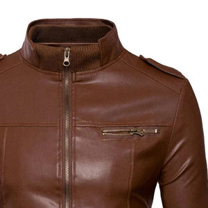 Otoño Álamo hombres PU cuero Janet con capucha cremallera moda estilo venta al por mayor nueva condición tela Janet - Product Image 3