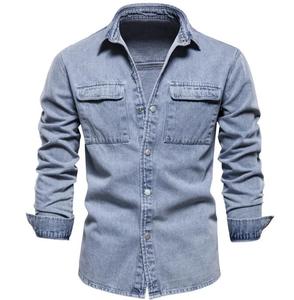 Men's <b>Denim</b> Jean <b>Jacket</b> Casual Outwear Spring Autumn <b>Denim</b> Button up Coat Oversize <b>Denim</b> <b>Jacket</b> for Man - Product Image 2