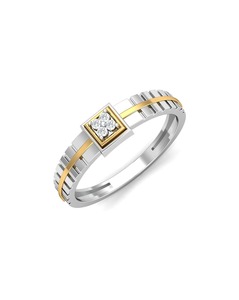 Anillo de diamante sintético CVD 4 Stone Lab para hombre con 14 oro blanco sólido VVS Clarity DEF Color anillo de diamante sintético hecho por el hombre - Product Image 4