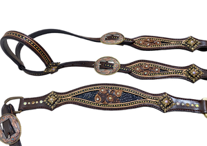 Décoré avec Paisley Sculpture Accessoires de cheval personnalisés Bride de tête de cheval en cuir pour tête de cheval - Product Image 4