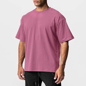 Camisetas de Manga Corta para Hombre, Cuello Redondo, Algodón de Alta Calidad, Estilo Deportivo, Tallas Grandes, Ropa de Gimnasio, Venta al Por Mayor, S-XXL 2025 - Product Image 1