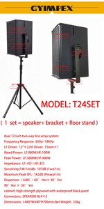 Altavoz de audio profesional de alta eficiencia, doble de 12 pulgadas, con excelente inteligibilidad del habla y musicalidad. - Product Image 4