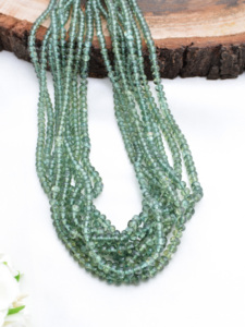 Perles rondes facettées en apatite verte, pierres précieuses naturelles pour la fabrication de bijoux fins - Product Image 2