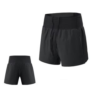 Shorts de course pour hommes, shorts de marathon actifs, polyester uni, séchage rapide, avec sous-vêtements intégrés, logo personnalisé, shorts de course sans couture pour hommes - Product Image 2